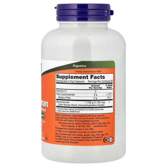 NOW Glucomannan 575 mg 180 Capsules