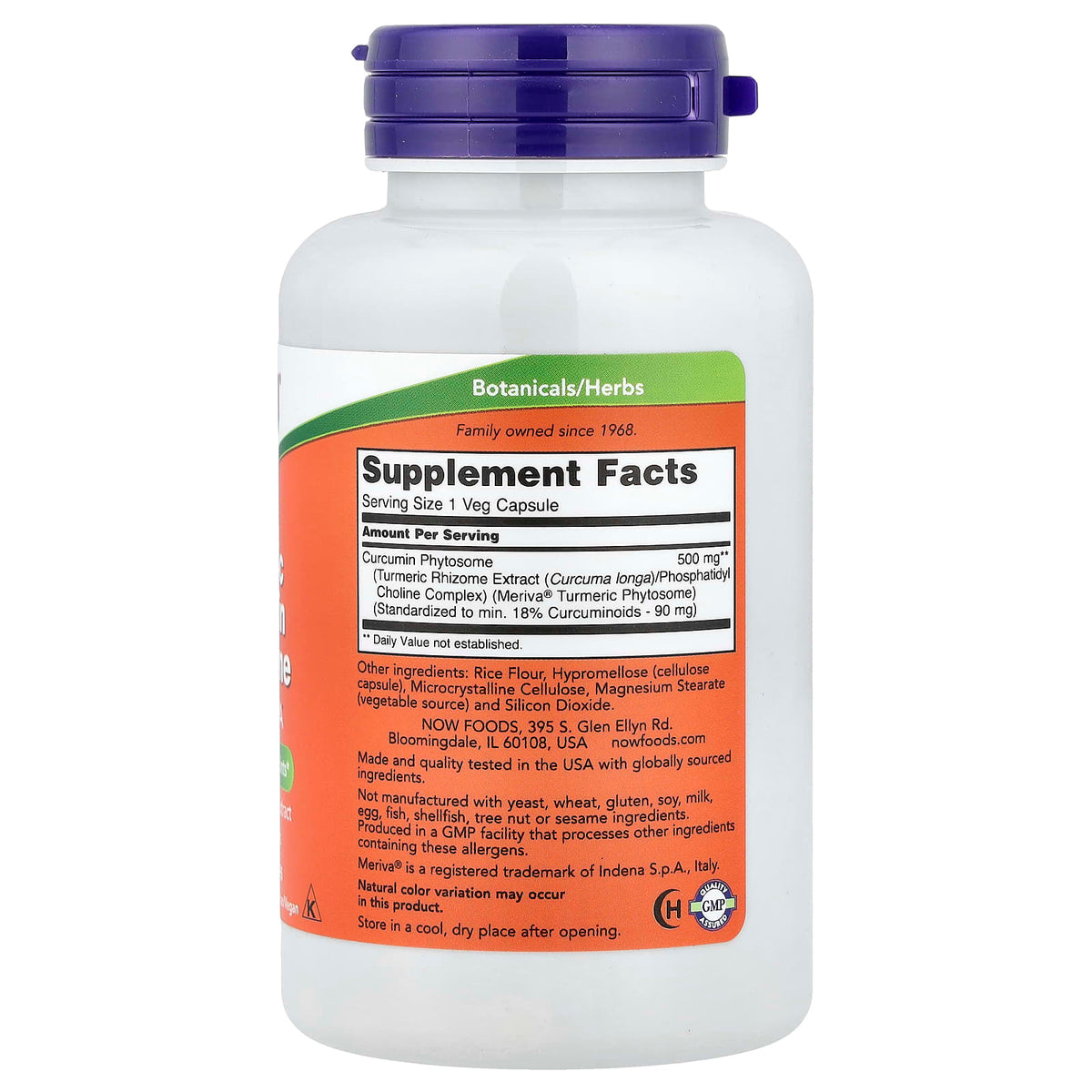 NOW Turmeric Curcumin Phytosome with Meriva 500 mg 60 Capsules