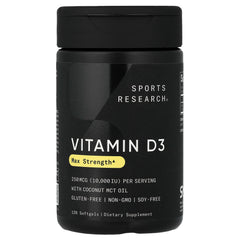 Sports Research Vitamin D3 250 mcg (10,000 IU) 120 Softgels