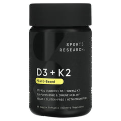 Sports Research D3 5000 + K2 100 mcg 60 Softgels