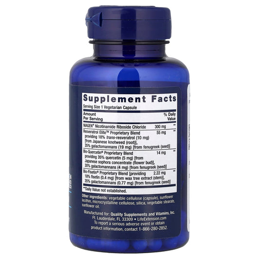 Life Extension NAD+ Cell Regenerator and Resveratrol Elite 30 Capsules