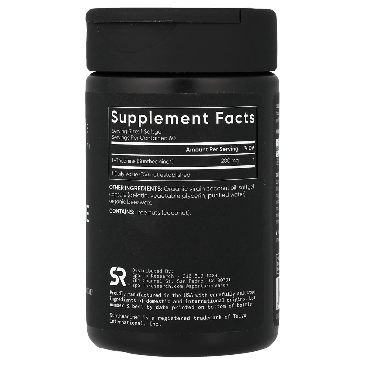 Sports Research, L-Theanine, 200 mg, 60 Softgels
