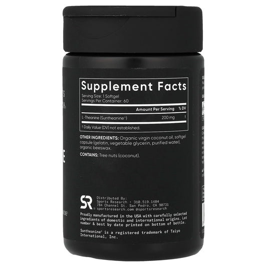 Sports Research, L-Theanine, 200 mg, 60 Softgels