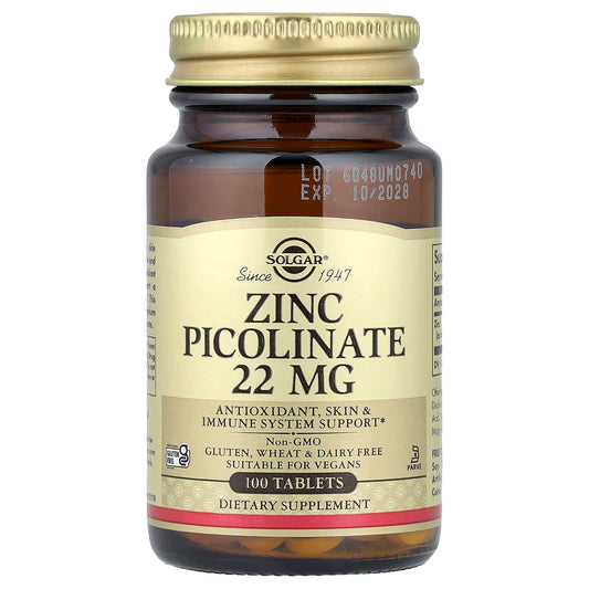 Solgar Zinc Picolinate 22 mg 100 Tablets