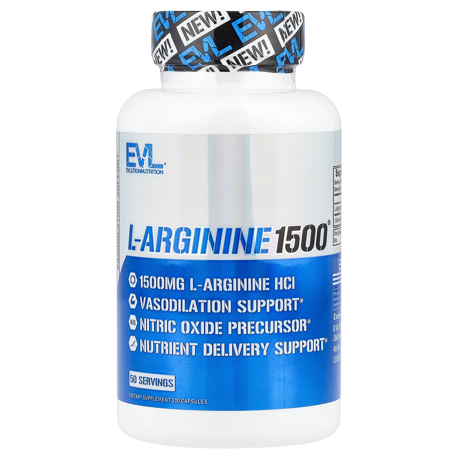 EVLution Nutrition إل-أرجينين 1500، 100 كبسولة