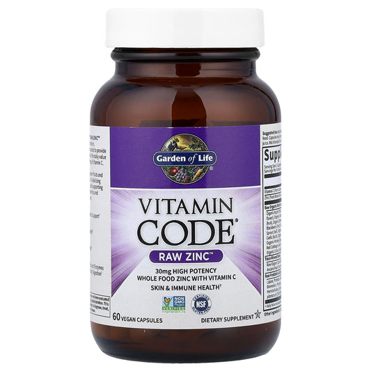 Garden of Life Vitamin Code RAW Zinc with Vitamin C 60 Capsules