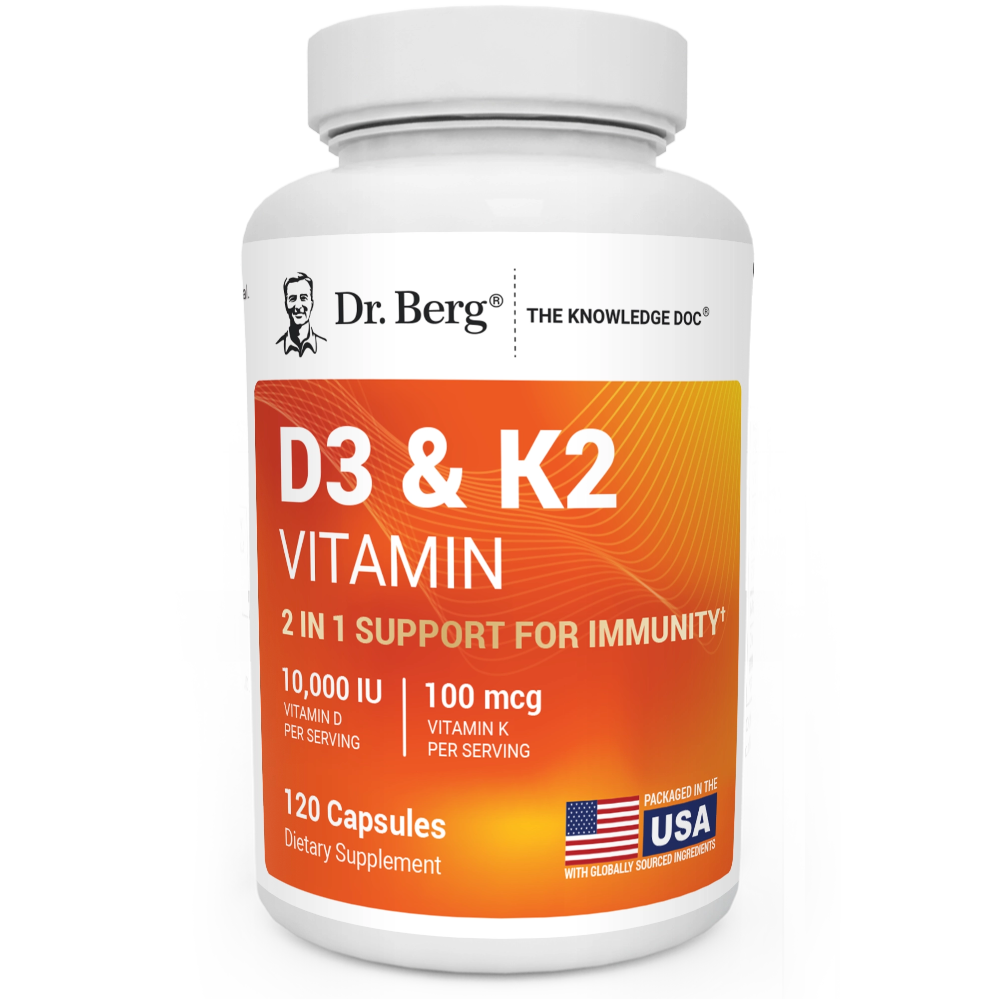 Dr. Berg D3 10000 & K2 Vitamin 120 Capsules