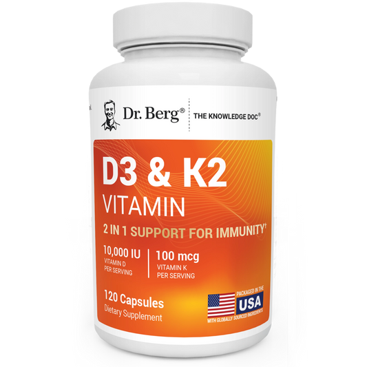Dr. Berg D3 10000 & K2 Vitamin 120 Capsules