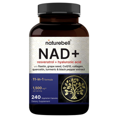 NatureBell ‎NAD+‎ مركّب 11 في 1 — 350 ملجم NAD للحصة، 240 كبسولة