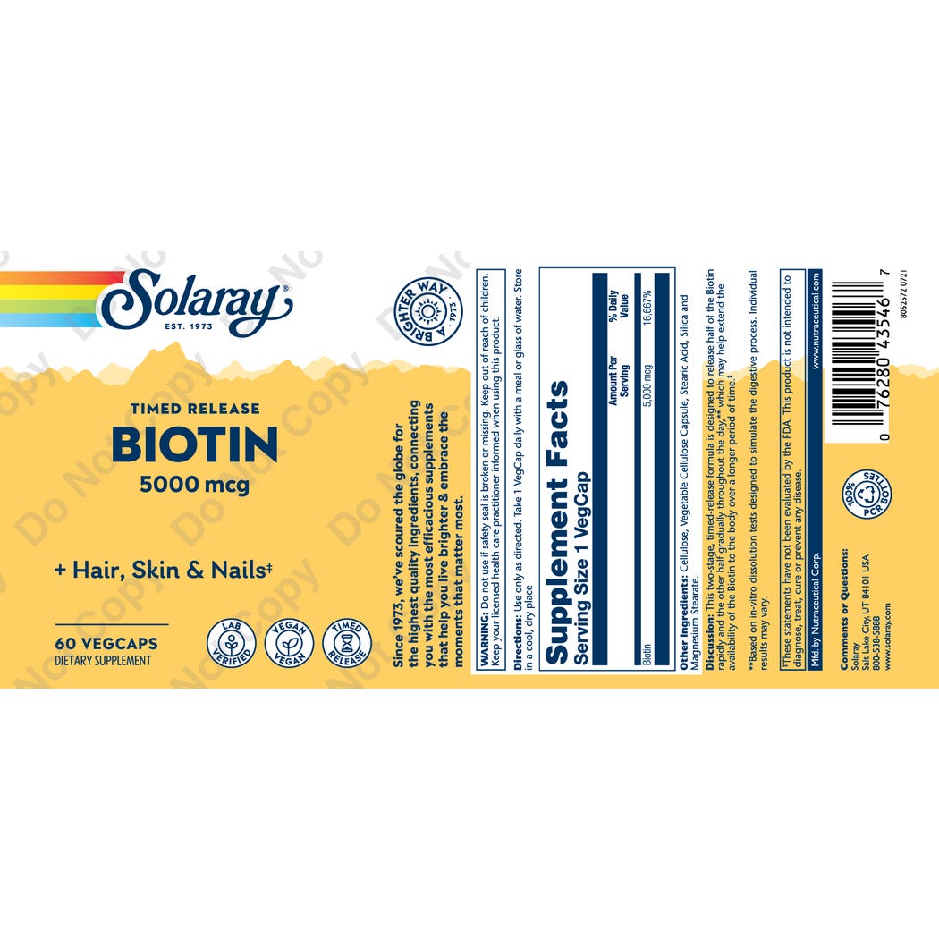 سولاراي البيوتين 5000 مكجم 60 كبسولة