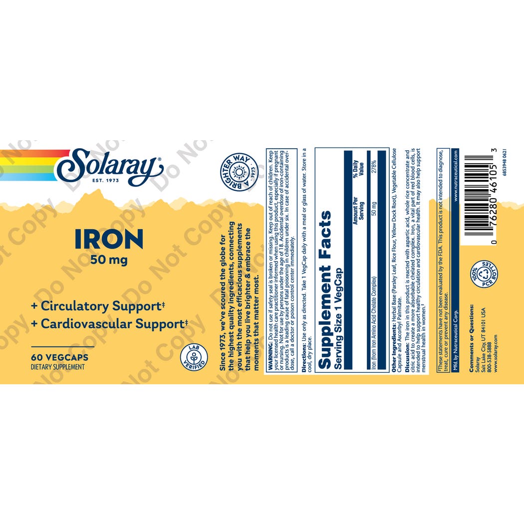 سولاراي الحديد 50 مجم 60 كبسولة