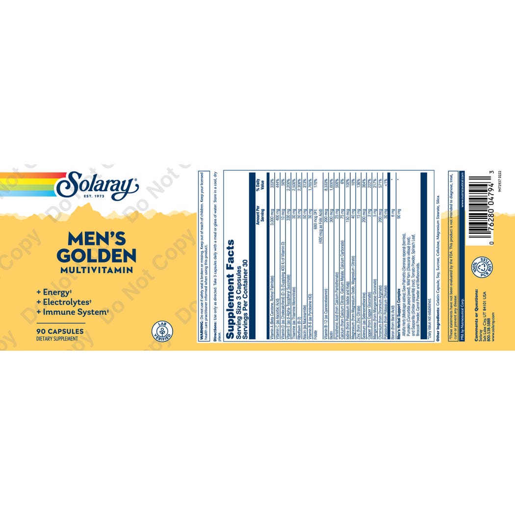 سولاراي جولدن فيتامينات متعددة للرجال 90 كبسولة
