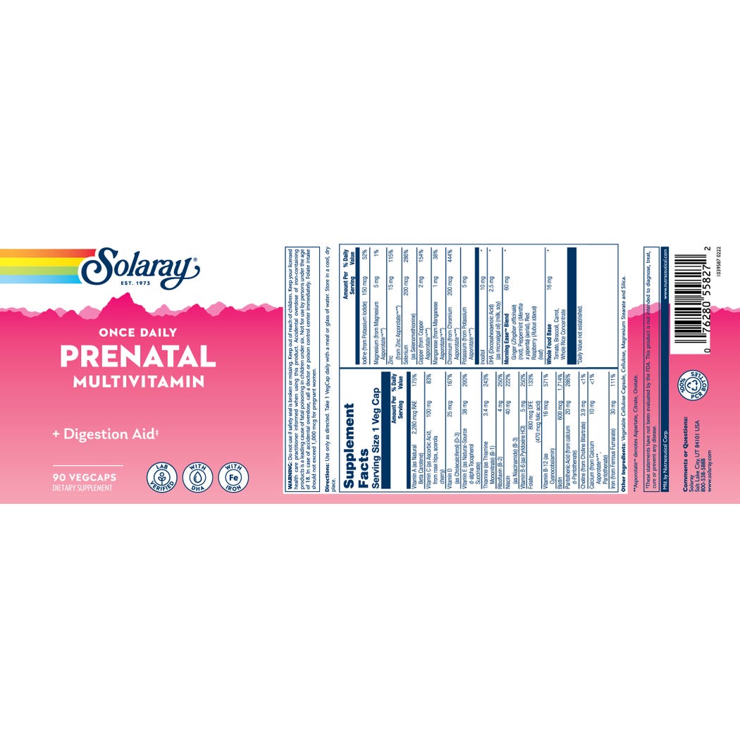 سولاراي فيتامينات متعددة لفترة الحمل مرة يوميا للسيدات 90 كبسولة