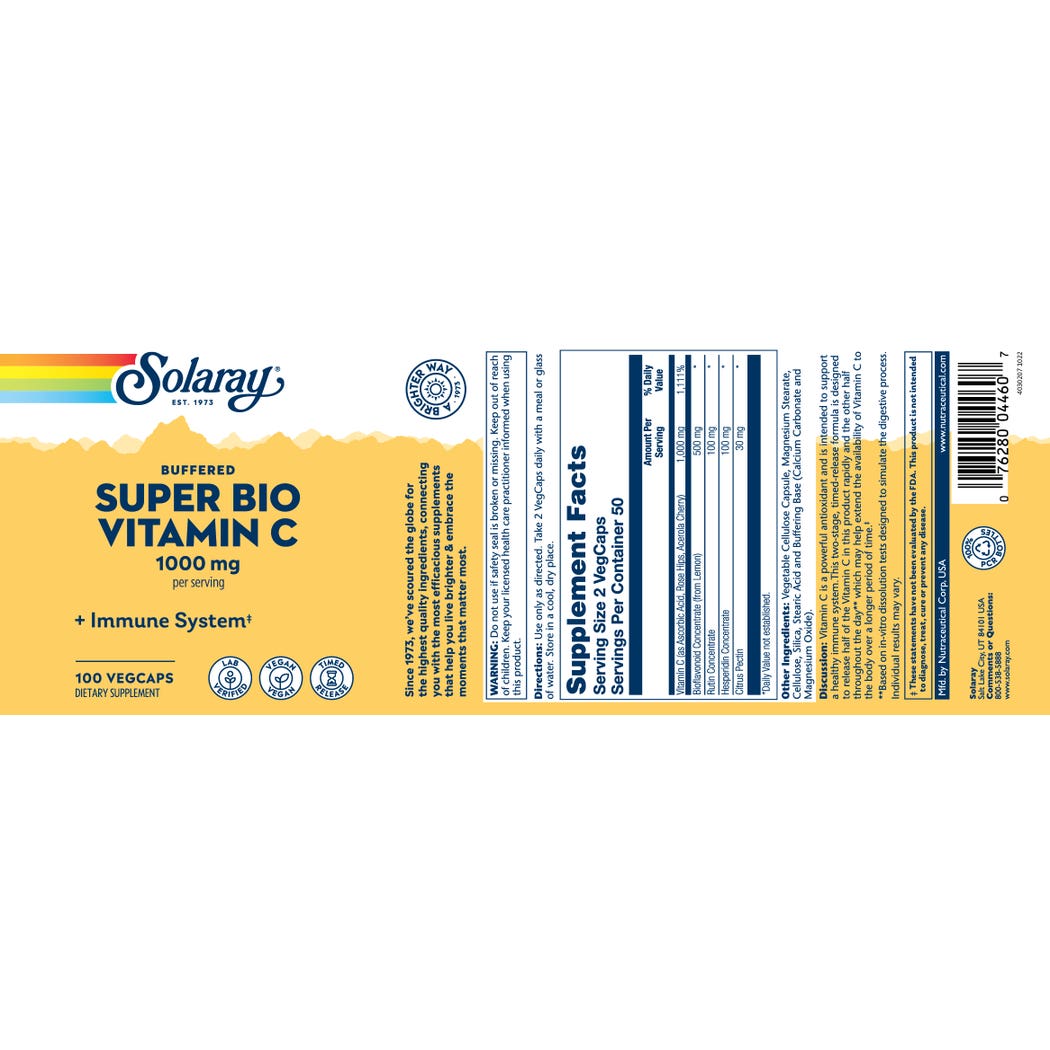 سولاراي فيتامين سي 1000 مجم 100 كبسولة